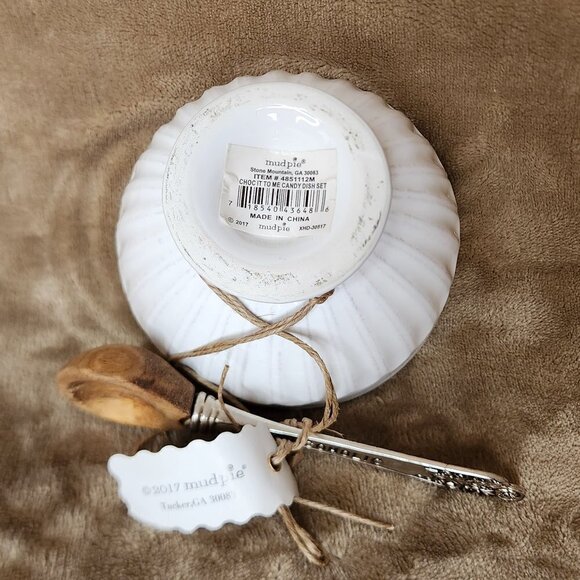 Mud Pie "Choc it to Me" Bowl & Spoon, Circa 2017 - Picture 2 of 2